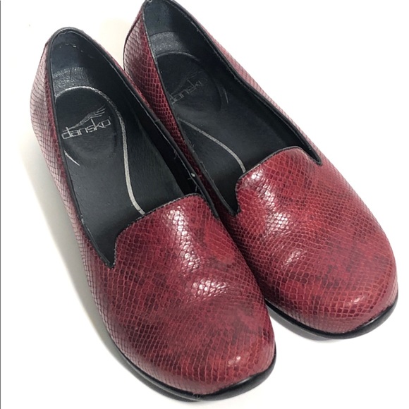 Dansko Shoes - Dansko Olivia Snake Anaconda Red Loafers Shoe US 9